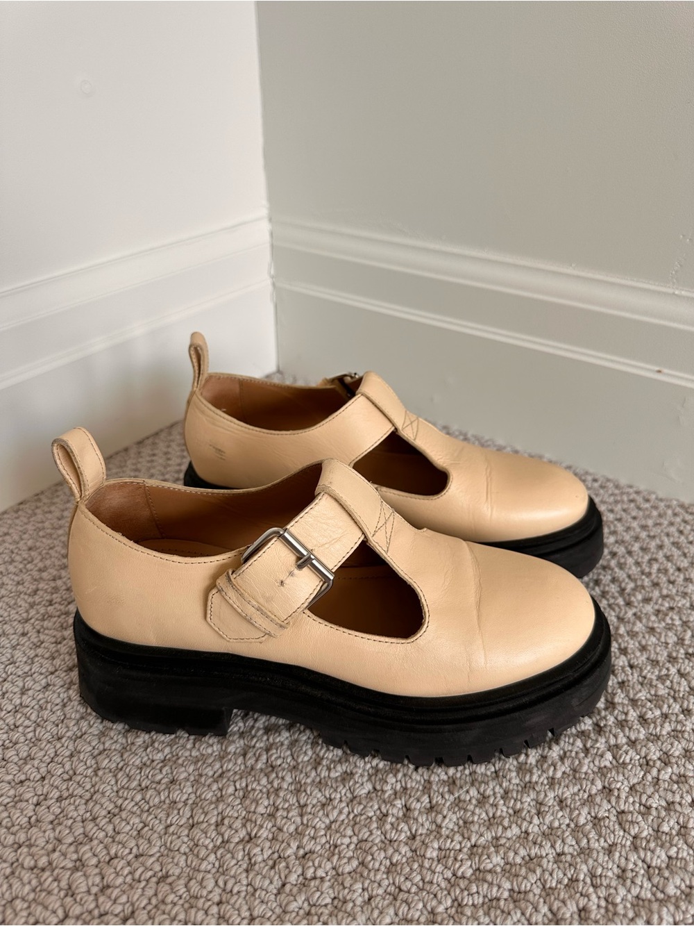 & other stories chunky leather  Mary Jane shoes 37